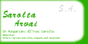 sarolta arvai business card